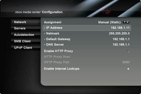 xbmc network settings